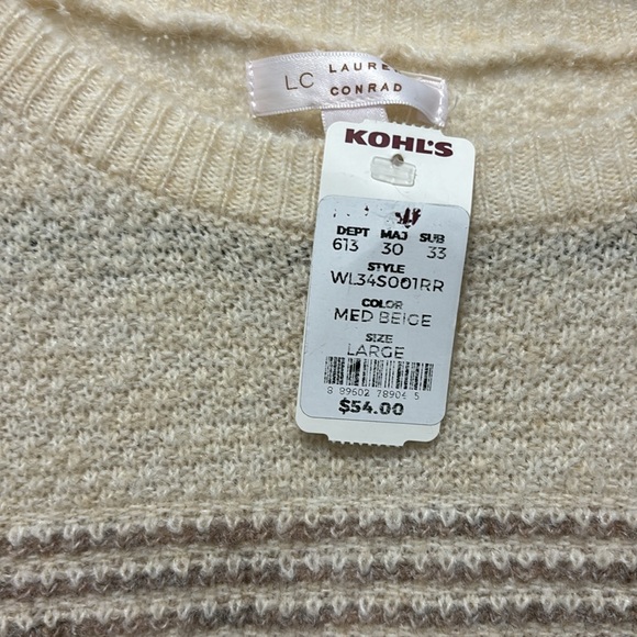 Lauren Conrad new with tag sweater beige brown large - Picture 3 of 4